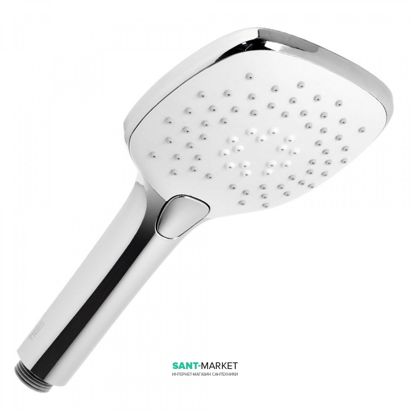 Душова лійка Tres 107х107 мм з гідромасажем 3 типи струменя білий/хром 29974906
