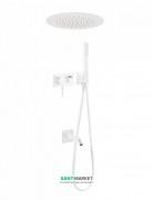 Душевая система скрытого монтажа Tres 3V с изливом для ванны белый матовый 21027311BM