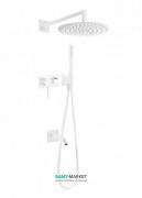 Душевая система скрытого монтажа Tres 3V с изливом для ванны белый матовый 21027313BM