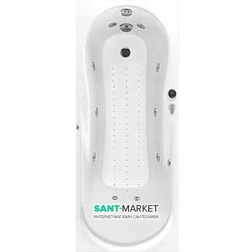 Ванна аеро- та гідромасажна акрилова прямокутна PoolSpa Muza 150х75 система Smart 2+ білий PHPH210ST2C1960