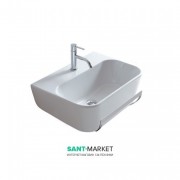 Раковина для ванної Galassia Meg11 підвісна з отвором під змішувач з переливом білий 5402M