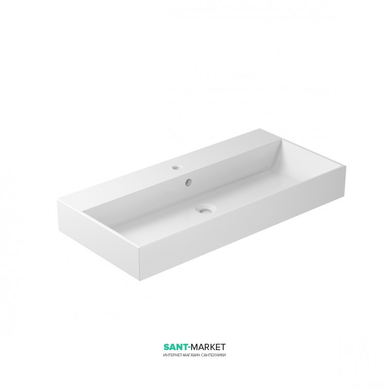 Раковина для ванной Galassia  Plus Design накладная с отверстием под смеситель с переливом белый 6100