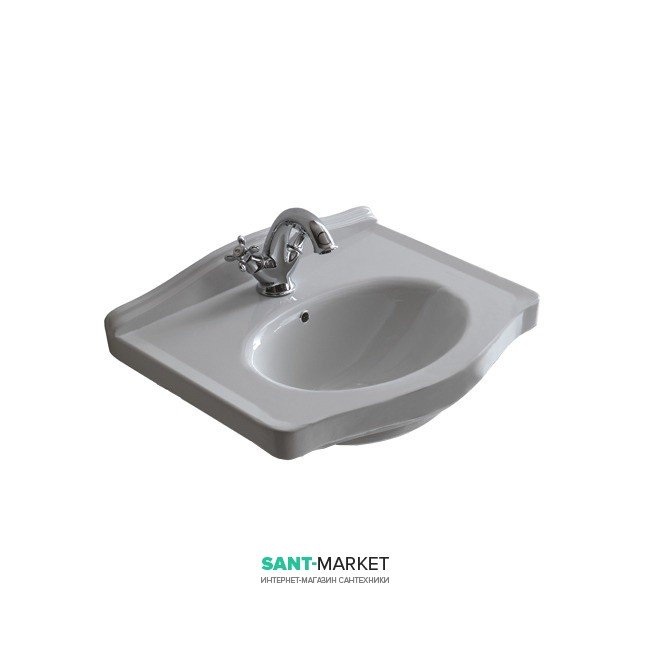 Раковина для ванной Galassia  Ethos настенная с отверстием под смеситель с переливом белый 8431M