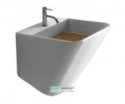 Раковина для ванної Galassia Meg11 підвісна з отвором під змішувач без переливу білий 5482