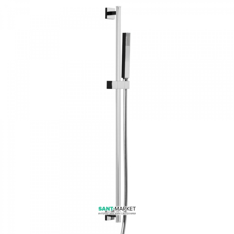 Душевой гарнитур со штангой Tres Cuadro латунь черный/хром 607934