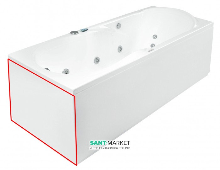 Панель для ванны PoolSpa Muza XL боковая 75 см акрил белый PWOAZ10KO000000