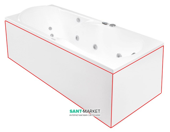 Панель для ванни PoolSpa Muza XL фронтальна 160х75 см L ліва акрил білий PWOHU10OWL00000