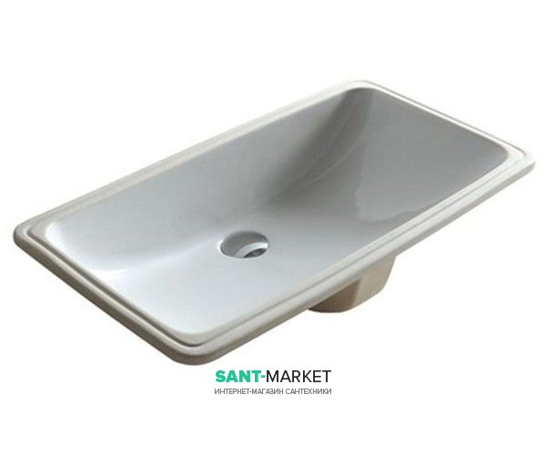 Раковина для ванної Galassia Lavabo врізна без отвору під змішувач без переливу білий 2036