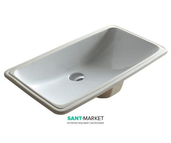 Раковина для ванної Galassia Lavabo врізна без отвору під змішувач без переливу білий 2036