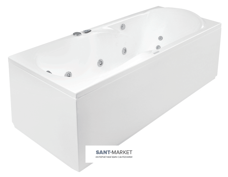 Ванна гідромасажна акрилова прямокутна PoolSpa Muza XL 160х75 система Smart 1 білий PHPL710ST1C0000