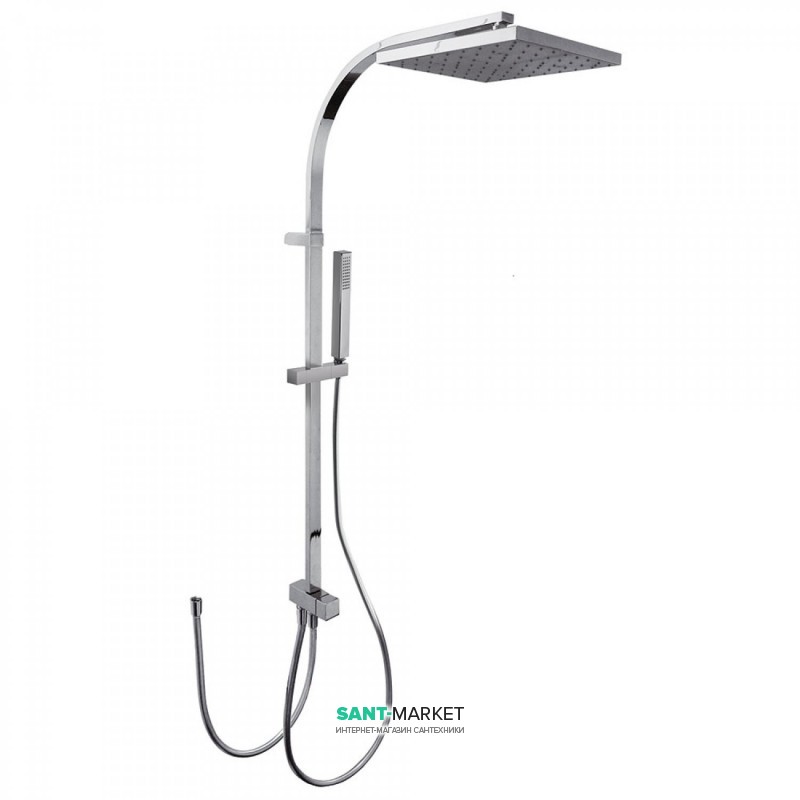 Душевая система Tres Cuadro Tres с верхним и ручным душем латунь хром 107926