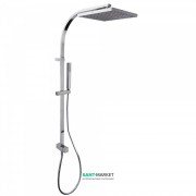 Душевая система Tres Cuadro Tres с верхним и ручным душем латунь хром 107131