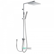 Душевая система Tres Cuadro Tres с верхним и ручным душем латунь хром 107476