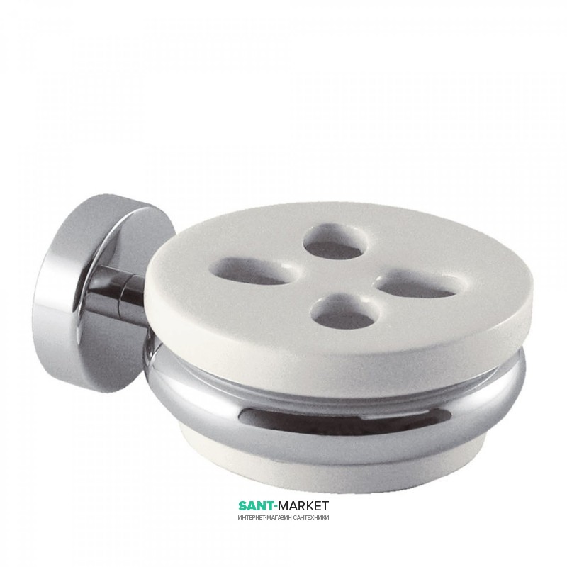 Підставка для зубних щіток Tres Max-Tres настінна метал/кераміка білий/хром 16163616