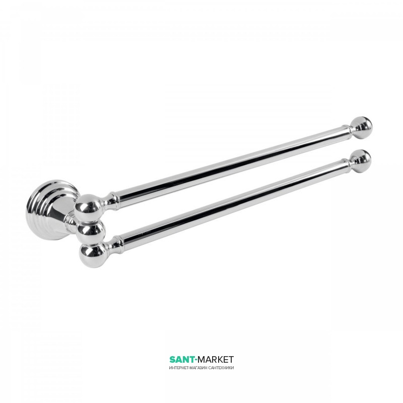 Тримач для рушників подвійний Tres Retro-Tres 30 см настінний метал хром 12463608