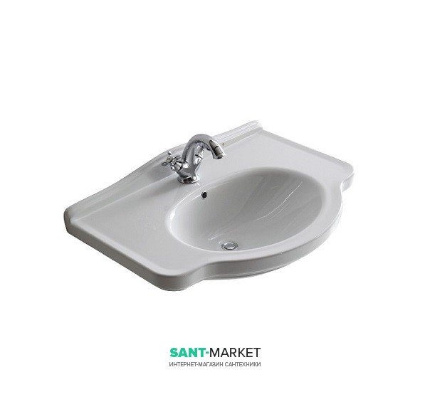 Раковина для ванної Galassia Ethos настінна з отвором під змішувач з переливом білий 8432M