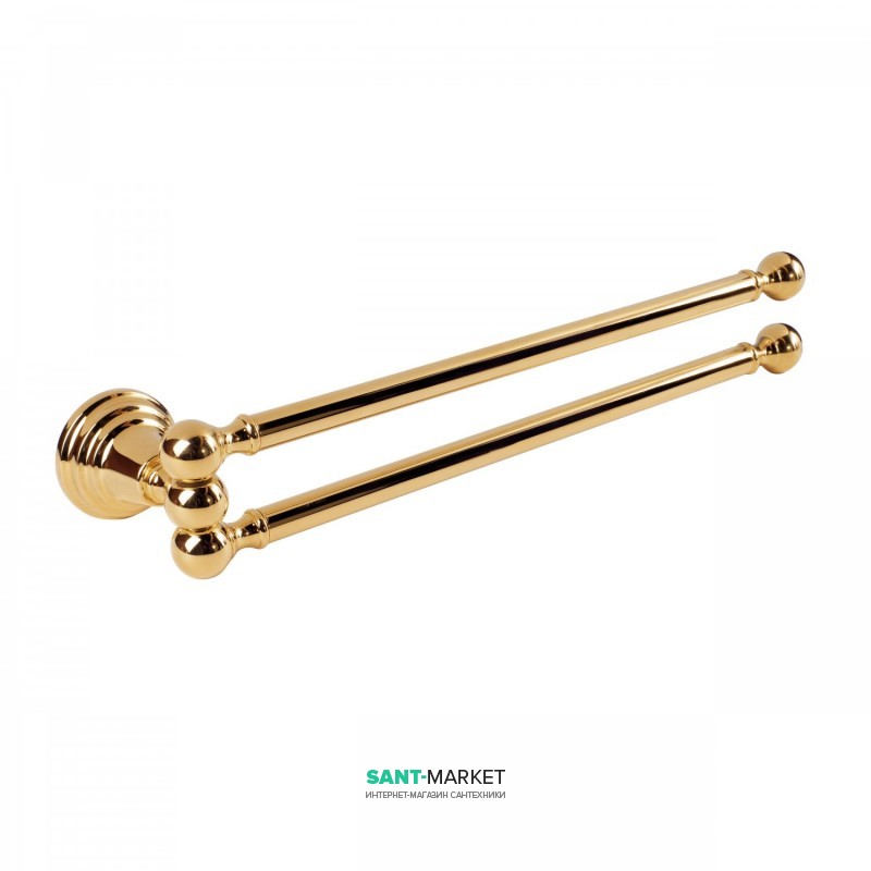 Держатель для полотенец двойной Tres Retro-Tres 30 см настенный металл золото 02463608OR