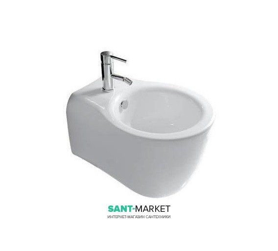 Биде Galassia Ergo подвесное с отверстием под смеситель с переливом белый 7110