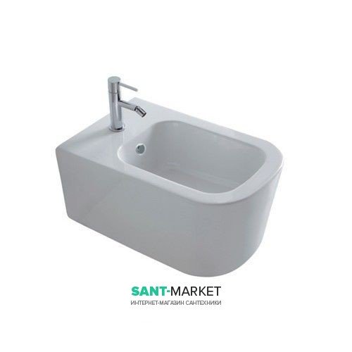 Біде Galassia Meg11 підвісне з отвором під змішувач з переливом білий 5412