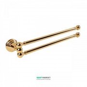 Держатель для полотенец двойной Tres Retro-Tres 30 см настенный металл золото 02463608OR