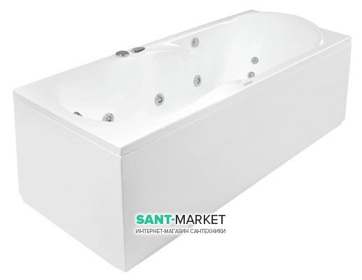 Ванна аэро- и гидромассажная акриловая прямоугольная PoolSpa Gemini 170х80 система Titanium белый PHPD810STTC0000