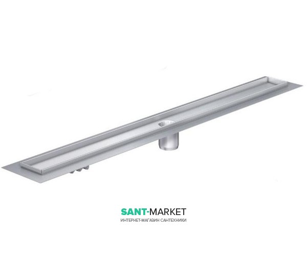 Душевой канал ACO ShowerDrain C 70х985 мм с вертикальным выпуском без сифона с фланцем нержавеющая сталь 408732