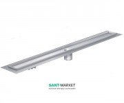 Душевой канал ACO ShowerDrain C 70х985 мм с вертикальным выпуском без сифона с фланцем нержавеющая сталь 408732