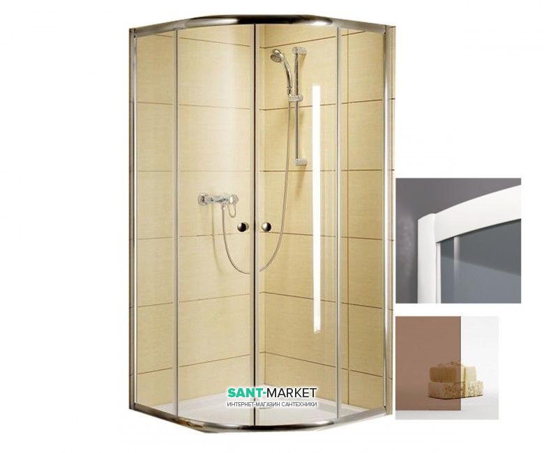 Душова кабіна Radaway Classic A80 білий профіль / коричневе скло 30010-04-08