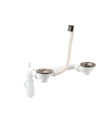 Сифон для двойной раковины Radaway с переливлом 519K