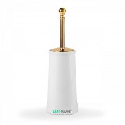 Йоржик для унітазу Tres Retro-Tres підлоговий кераміка/метал білий/золото 02463604OR