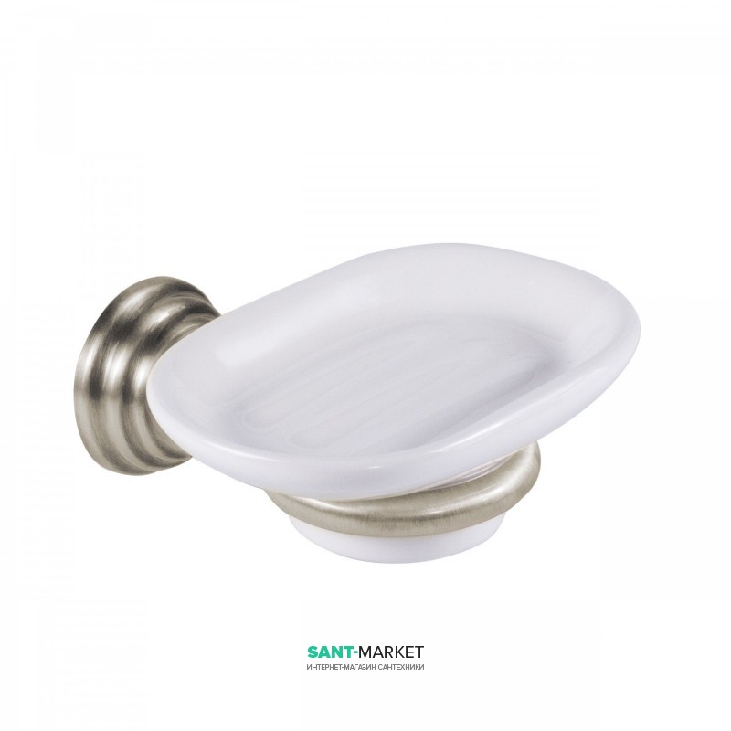 Мильниця для ванної Tres Retro-Tres з настінним утримувачем кераміка/метал білий/сталь 02463610AC