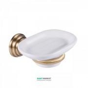 Мыльница для ванной Tres Retro-Tres с настенным держателем керамика/металл белый/состаренная латунь 5246361051