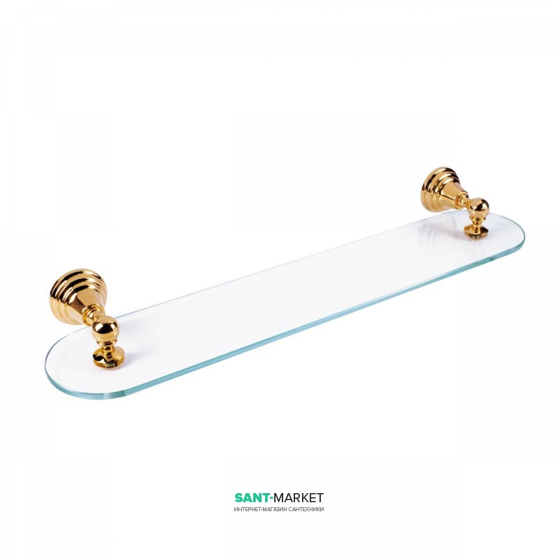Поличка для ванної Tres Retro-Tres прозоре скло / метал золото 02463615OR