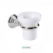 Стакан для зубних щіток Tres Retro-Tres з настінним тримачем кераміка/метал білий/хром 12463612