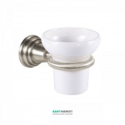 Стакан для зубных щеток Tres Retro-Tres с настенным держателем керамика/металл белый/сталь 02463612AC