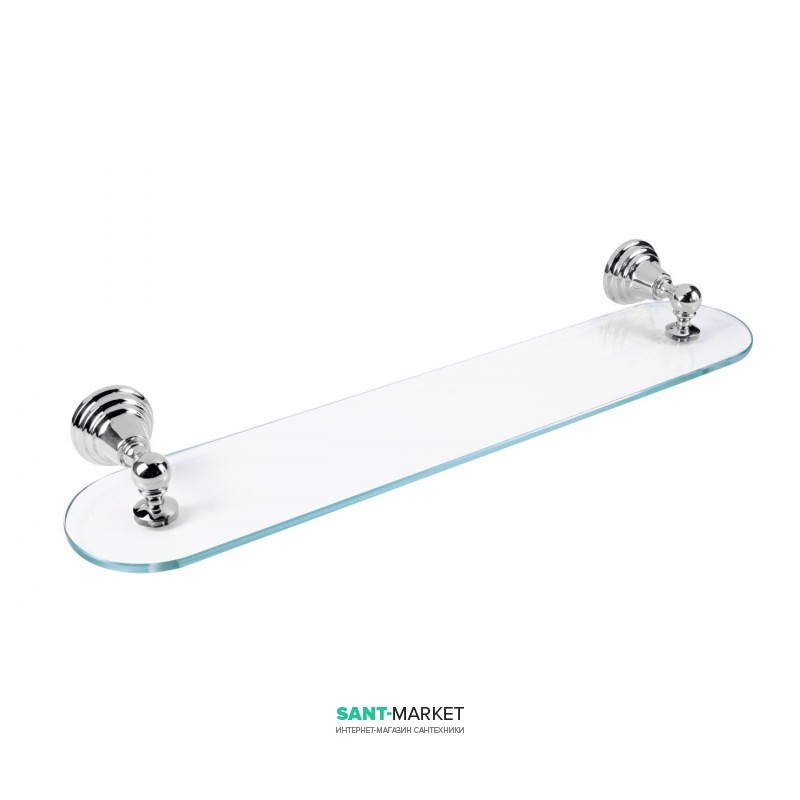 Поличка для ванної Tres Retro-Tres прозоре скло/метал хром 12463615