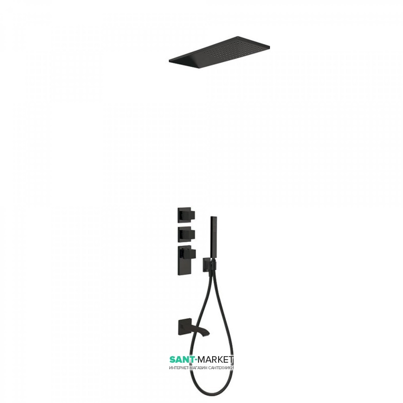 Душова система Tres Block System colors термостатична чорний матовий 20625301NM