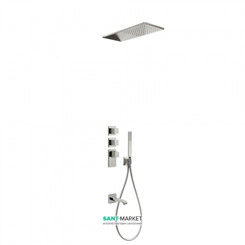 Душевая система Tres Block System colors термостатическая сталь 20625301AC