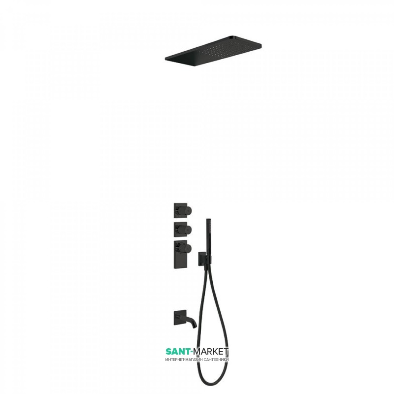 Душевая система Tres Block System colors термостатическая черный матовый 20635301NM