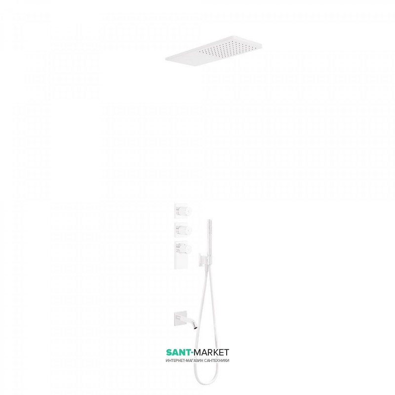 Душевая система Tres Block System colors термостатическая белый матовый 20635301BM