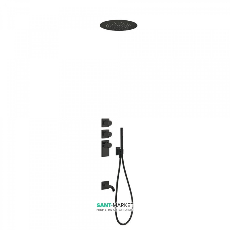Душевая система Tres Block System colors термостатическая черный матовый 20635302NM