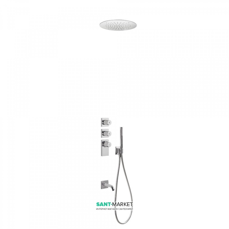 Душевая система Tres Block System термостатическая с верхним и ручным душем хром 20635302