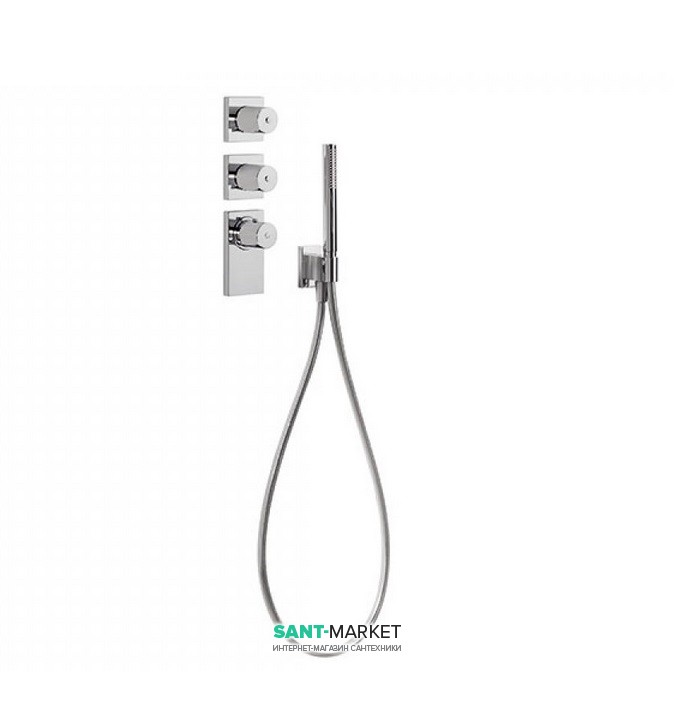 Термостат для душа Tres Block System с ручным душем 4 потребителя хром 20635491