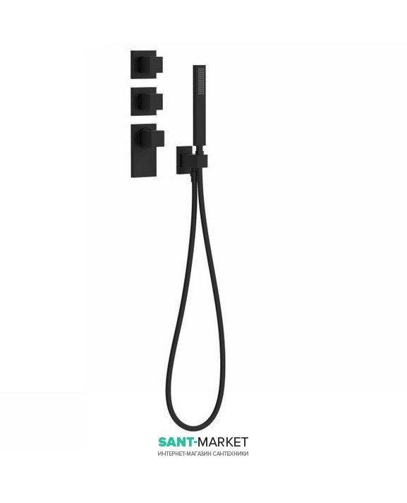 Термостат для душу Tres Block System colors 4 споживача чорний матовий 20625491NM