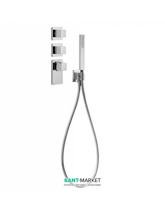 Термостат для душа Tres Block System с ручным душем 4 потребителя хром 20625491