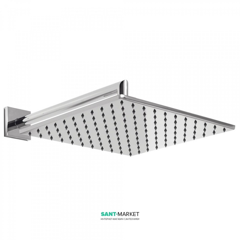 Верхний душ со стены Tres 300х300 мм с кронштейном хром 03443101