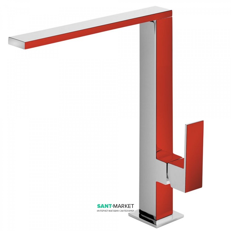 Смеситель для кухни Tres Top Tres colors однорычажный красный/хром 106486RO