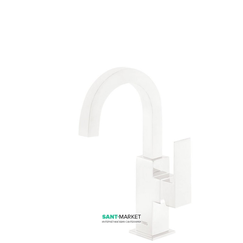 Смеситель для раковины Tres Cuadro сolors однорычажный белый матовый 00660502BM