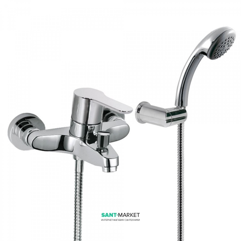Змішувач для ванни Tres BM-Tres одноважільній настінний з душовою лійкою хром 01717002
