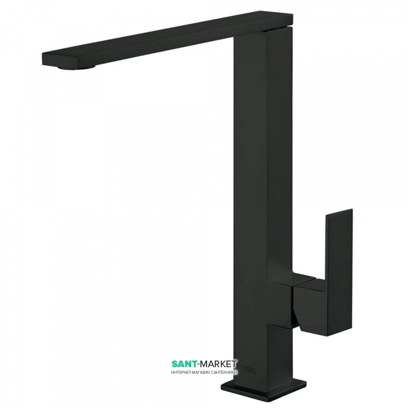 Змішувач для кухні Tres Cuadro colors одноважільний чорний матовий 006486NM